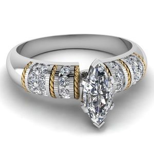 Two tone 925 sterling silver ring